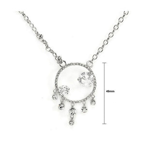 Elegant Necklace with Silver Austrian Element Crystals and CZ