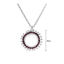 Load image into Gallery viewer, Twinkling Wheel Pendant with Silver and Purple Austrian Element Crystals and Necklace