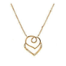 Load image into Gallery viewer, Elegant Golden Sweet Hearts Necklace with Silver Austrian Element Crystals