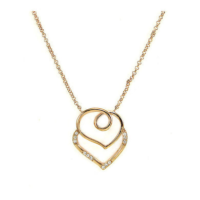Elegant Golden Sweet Hearts Necklace with Silver Austrian Element Crystals