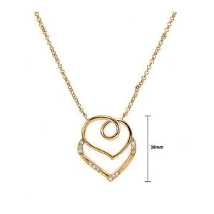 Elegant Golden Sweet Hearts Necklace with Silver Austrian Element Crystals