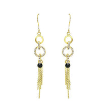 Load image into Gallery viewer, Glistering Circular Earrings with Tassels and Silver Austrian Element Crystals