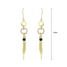 Load image into Gallery viewer, Glistering Circular Earrings with Tassels and Silver Austrian Element Crystals