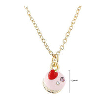 Load image into Gallery viewer, Glistering Strawberry Cake Pendant with Pink and Silver CZ and Necklace