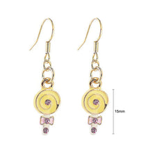 Load image into Gallery viewer, Glistering Yellow Lollypop Earrings with Pink CZ