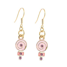 Load image into Gallery viewer, Glistering Pink Lollypop Earrings with Pink CZ