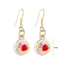 Load image into Gallery viewer, Glistering Strawberry Cake Earrings with Pink and Silver CZ