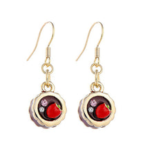 Load image into Gallery viewer, Glistering Chocolate Cake Earrings with Pink and Silver CZ