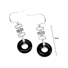 Load image into Gallery viewer, Earrings in Silver 925 with Black Agate and Amethyst