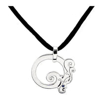 Load image into Gallery viewer, Pendant in Silver 925 with Blue Sapphire and Silk Cord