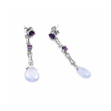 Load image into Gallery viewer, Earrings in Silver 925 with Amethyst and Chalcedony