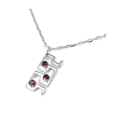Pendant in Silver 925 with Garnet with Silver Chain