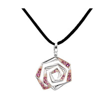 Load image into Gallery viewer, Pendant in Silver 925 with Rhodolite and Silk Cord