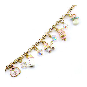 Glistering Bracelet with Fancy Charms, Austrian Element Crystals and CZ