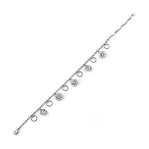 Charming Anklet with Silver Austrian Element Crystal