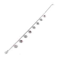 Load image into Gallery viewer, Charming Flower Anklet with Purple Austrian Element Crystal