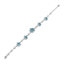 Load image into Gallery viewer, Gracious Flower Bracelet with Blue Austrian Element Crystal