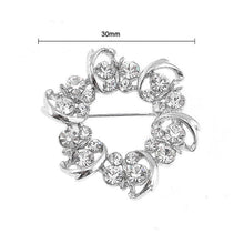 Load image into Gallery viewer, Dazzling Butterfly Garland Brooch with Silver Austrian Element Crystal