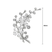 Load image into Gallery viewer, Dazzling Flower Brooch with Silver Austrian Element Crystal and CZ
