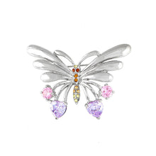 Load image into Gallery viewer, Dazzling Butterfly Brooch with Multi-colour Austrian Element Crystal and CZ