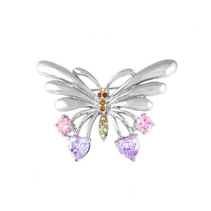 Dazzling Butterfly Brooch with Multi-colour Austrian Element Crystal and CZ