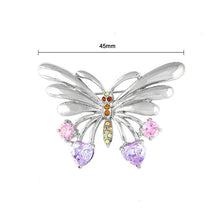 Load image into Gallery viewer, Dazzling Butterfly Brooch with Multi-colour Austrian Element Crystal and CZ