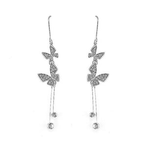 Dazzling Butterfly Earrings with Silver Austrian Element Crystal
