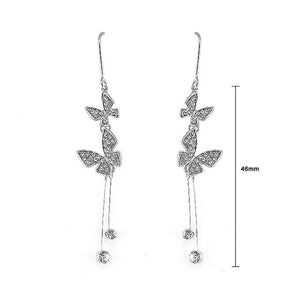 Dazzling Butterfly Earrings with Silver Austrian Element Crystal