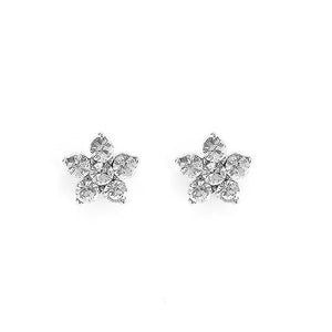 Dazzling Flower Earrings with Silver Austrian Element Crystal