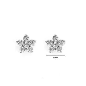 Dazzling Flower Earrings with Silver Austrian Element Crystal