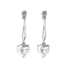 Load image into Gallery viewer, Charming Heart Earrings with Silver Austrian Element Crystal