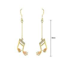 Load image into Gallery viewer, Enchanting Music Sign Earrings with Silver and Orange Austrian Element Crystals