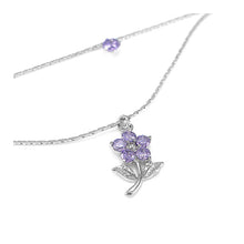 Load image into Gallery viewer, Elegant Flower Anklet with Purple Austrian Element Crystals