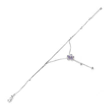 Load image into Gallery viewer, Elegant Flower Anklet with Purple and Silver Austrian Element Crystals