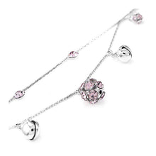 Load image into Gallery viewer, Elegant Ball and Bell Anklet with Purple Austrian Element Crystals