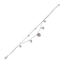 Load image into Gallery viewer, Elegant Ball and Bell Anklet with Purple Austrian Element Crystals
