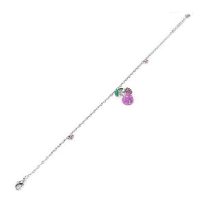 Elegant Cherry Anklet with Pink Austrian Element Crystals
