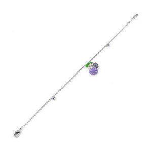 Elegant Cherry Anklet with Purple Austrian Element Crystals