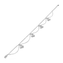 Load image into Gallery viewer, Elegant Cherry Anklet with Silver Austrian Element Crystals