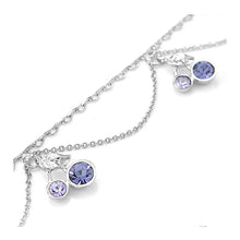 Load image into Gallery viewer, Elegant Cherry Anklet with Purple Austrian Element Crystals