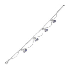 Load image into Gallery viewer, Elegant Cherry Anklet with Purple Austrian Element Crystals