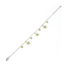 Load image into Gallery viewer, Elegant Flower Anklet with Yellow Austrian Element Crystals