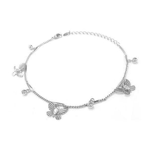 Elegant Butterfly Anklet with Silver Austrian Element Crystals