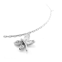 Load image into Gallery viewer, Elegant Dragonfly Anklet with Silver Austrian Element Crystals