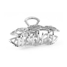 Load image into Gallery viewer, Elegant Rose Hair Clamp with Silver Austrian Element Crystal