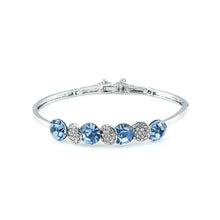 Load image into Gallery viewer, Glistering Bangle with Blue and Silver Austrian Element Crystals