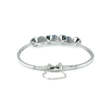 Load image into Gallery viewer, Glistering Bangle with Blue and Silver Austrian Element Crystals
