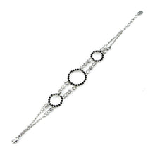 Load image into Gallery viewer, Elegant Bracelet with Silver and Black Austrian Element Crystals