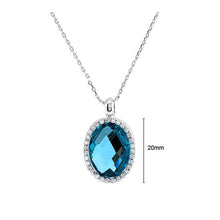 Load image into Gallery viewer, Glimmering Pendant with Silver Austrian Element Crystal Blue CZ and Necklace