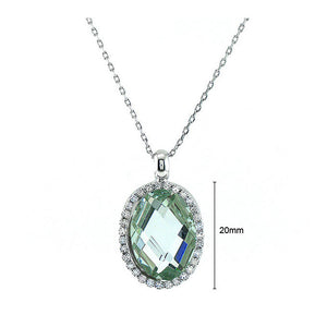 Glimmering Pendant with Silver Austrian Element Crystal Silver CZ and Necklace